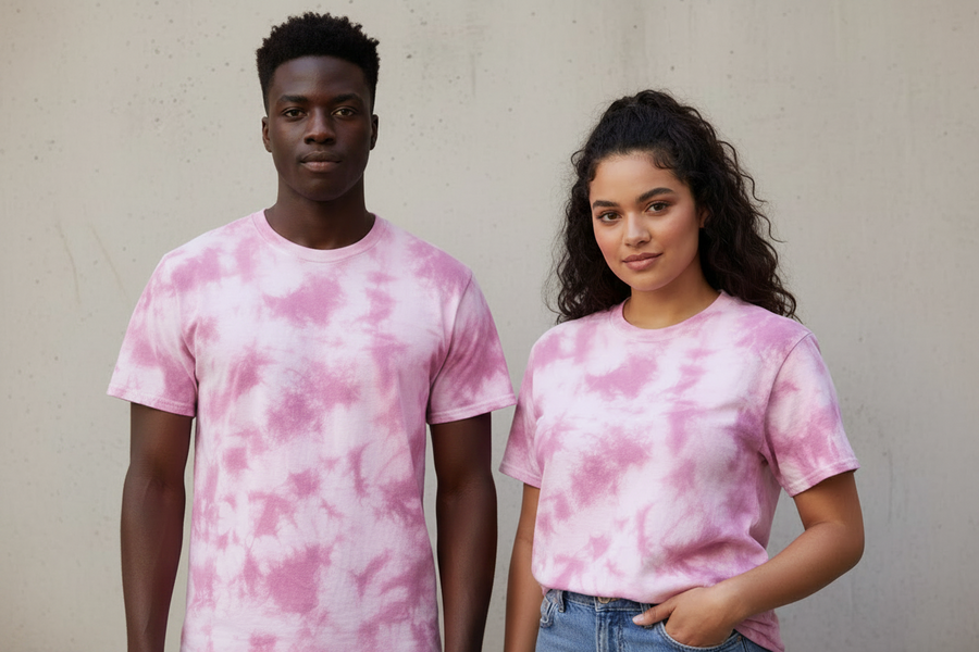 T-shirt tie-dye Crystal Muta, coton 100%, vue de face