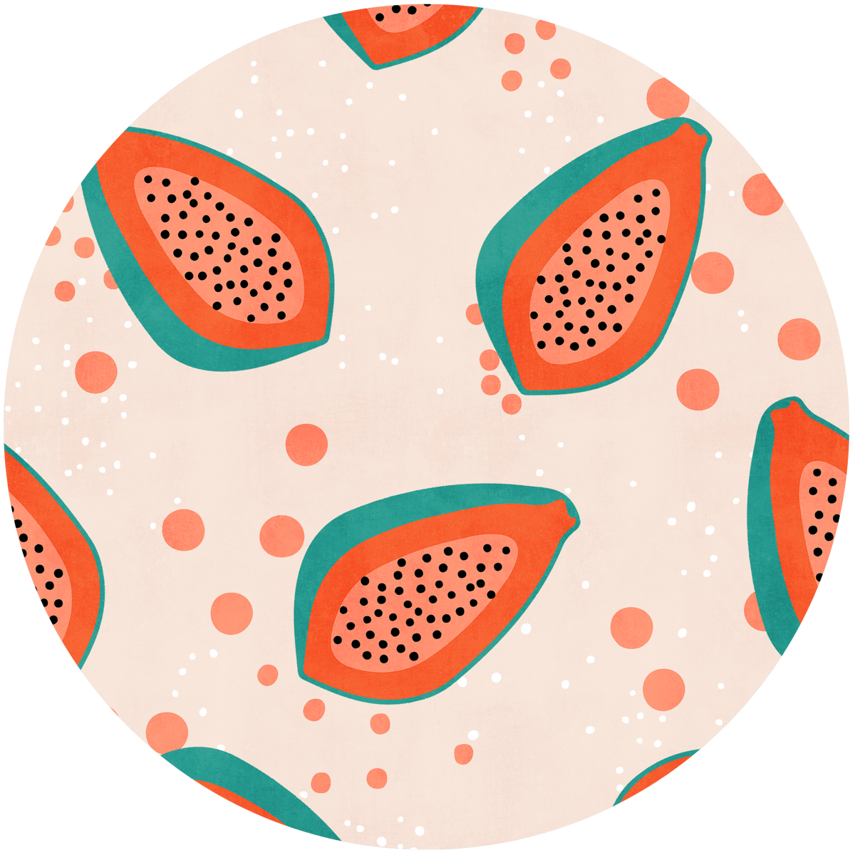 Trousse longue Papaya Muta, détail de la fermeture