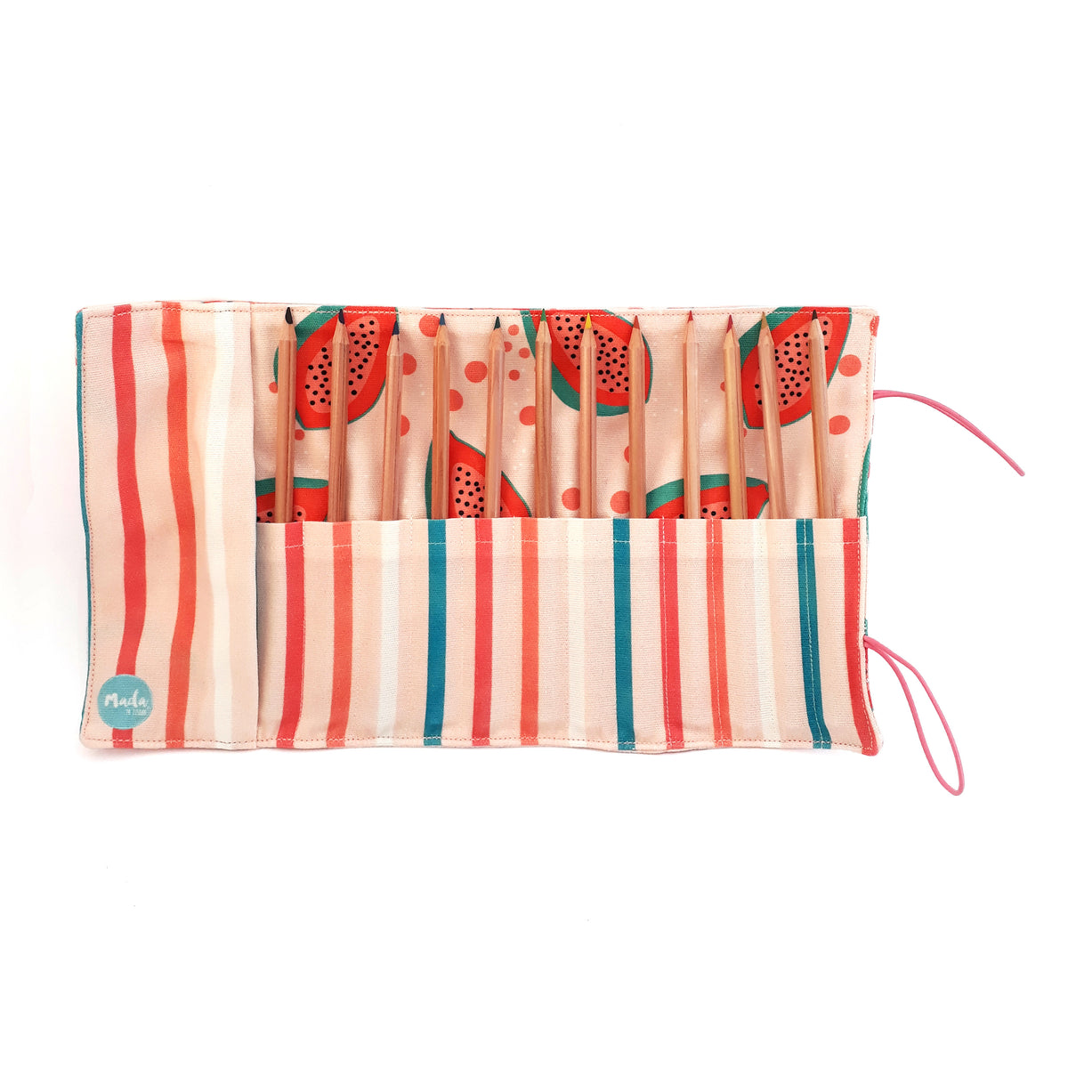 Trousse longue Papaya Muta avec les 12 crayons Viarco codés ColorADD