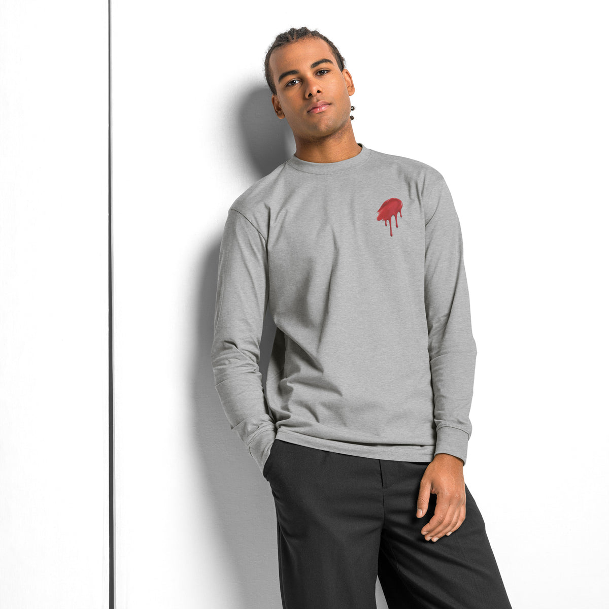 T-shirt manches longues « Minimalist Halloween » Muta coloris Carbon Grey, vue de face alternative