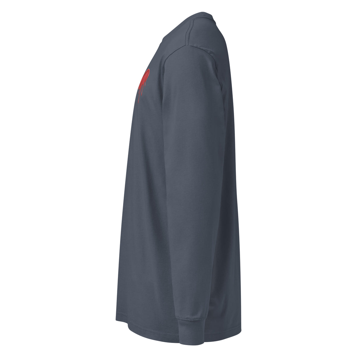 T-shirt manches longues « Minimalist Halloween » Muta coloris Harbor Blue, vue de profil