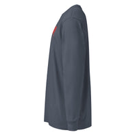 T-shirt manches longues « Minimalist Halloween » Muta coloris Harbor Blue, vue de profil