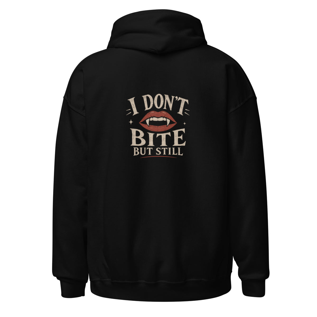 Sweat à capuche « I don't bite » Muta coloris Black, vue de dos