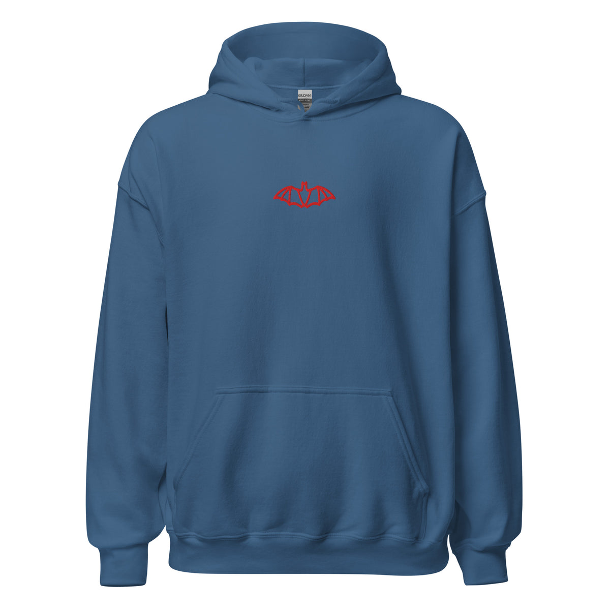 Sweat à capuche « I don't bite » Muta coloris Indigo Blue, vue de face