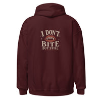Sweat à capuche « I don't bite » Muta coloris Maroon, vue de dos