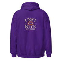 Sweat à capuche « I don't bite » Muta coloris Purple, vue de dos
