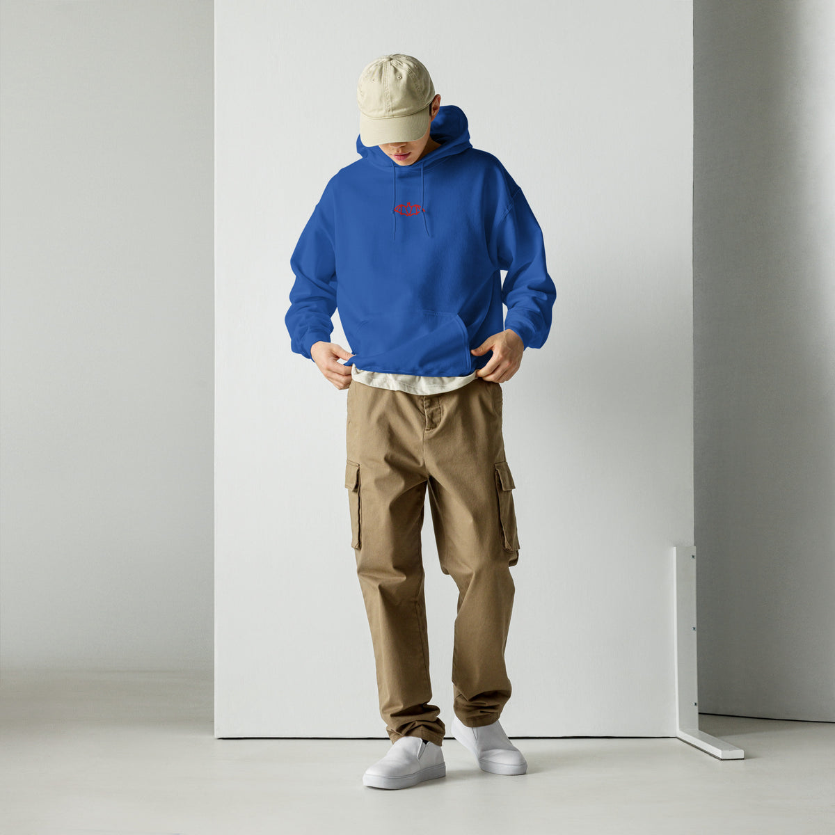 Sweat à capuche « I don't bite » Muta coloris Royal, vue de face alternative