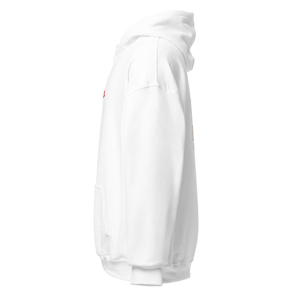 Sweat à capuche « I don't bite » Muta coloris White, vue de profil