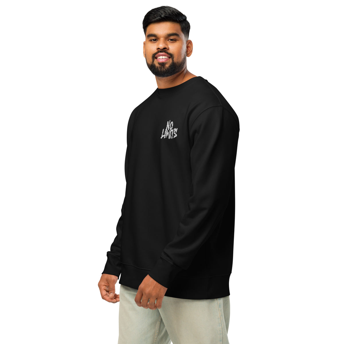 Sweat-shirt unisexe Muta coloris Black, vue de trois-quarts gauche