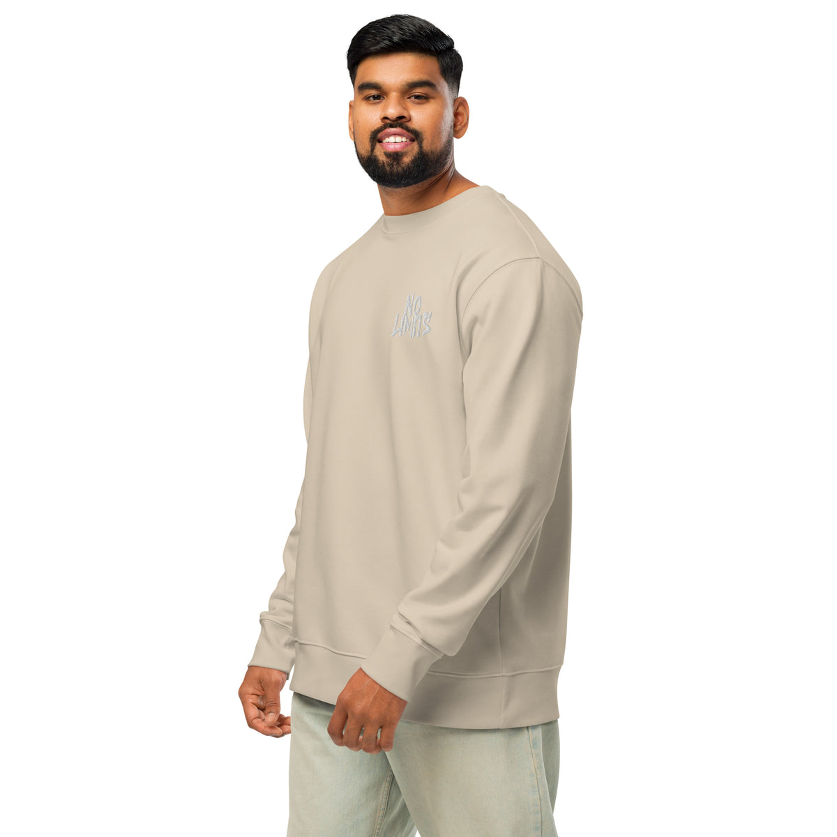 Sweat-shirt unisexe Muta coloris Desert Dust, vue de trois-quarts gauche