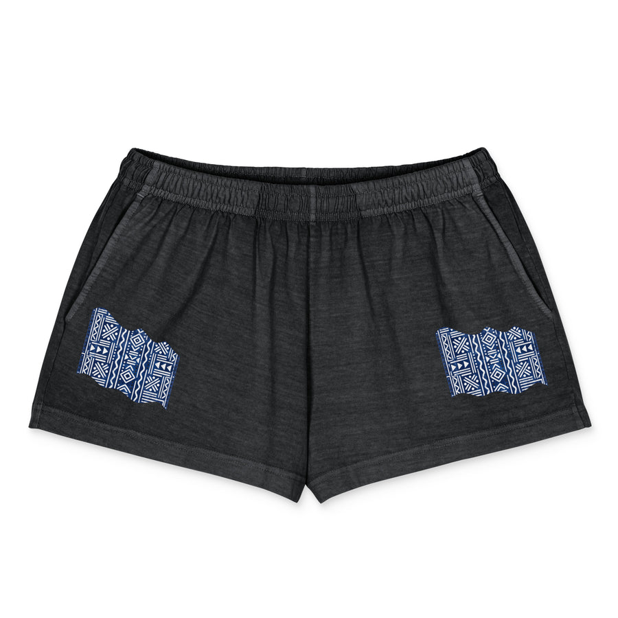 Short garment-dyed Muta coloris Washed Black, vue de face